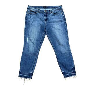 Level 99 Jeans Mid Rise Crop Raw Hem Distressed Jeans Sz 31